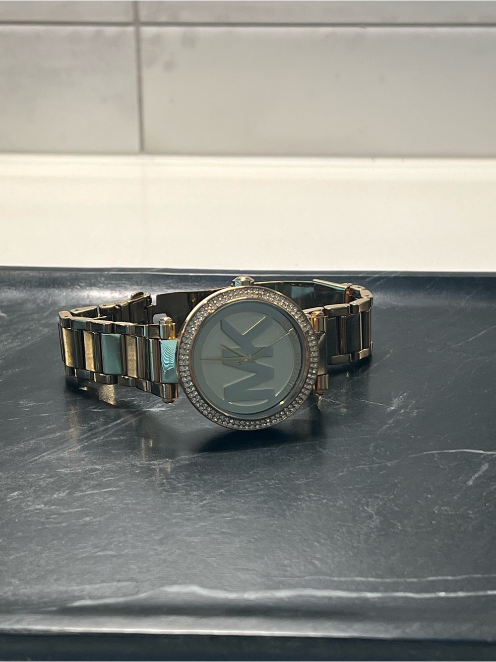Michael Kors Gold & Studded Link Watch